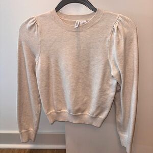 H&M Cream Crewneck Sweater with Subtle Texture